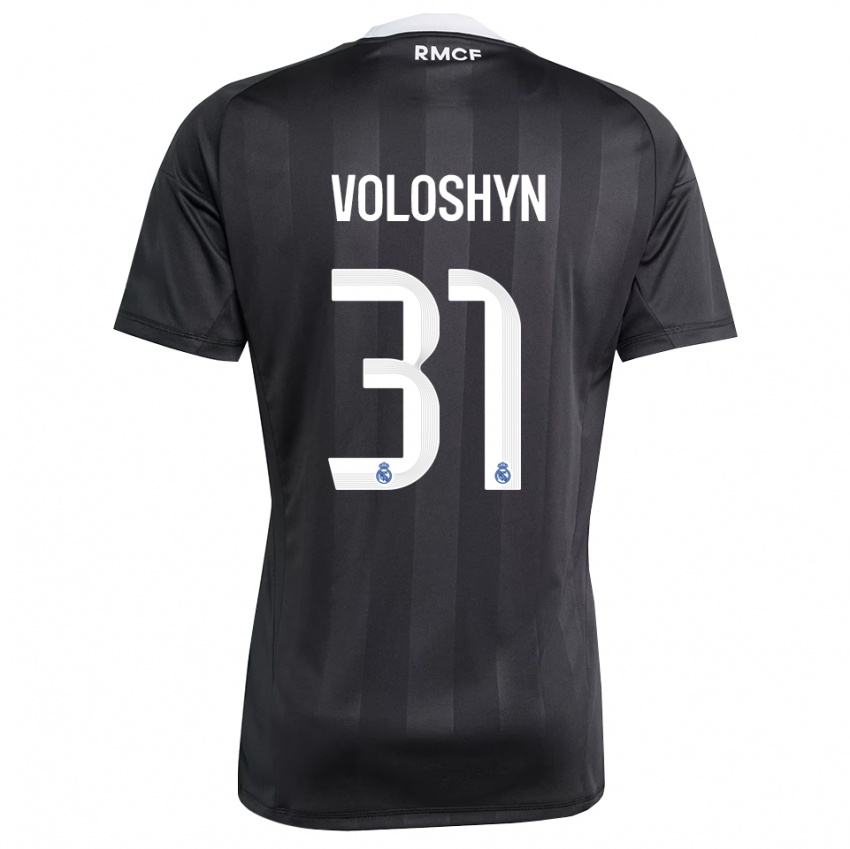 גברים Ilya Voloshyn #31 שחור לבן חולצת שוער 2025/26 חולצה קצרה