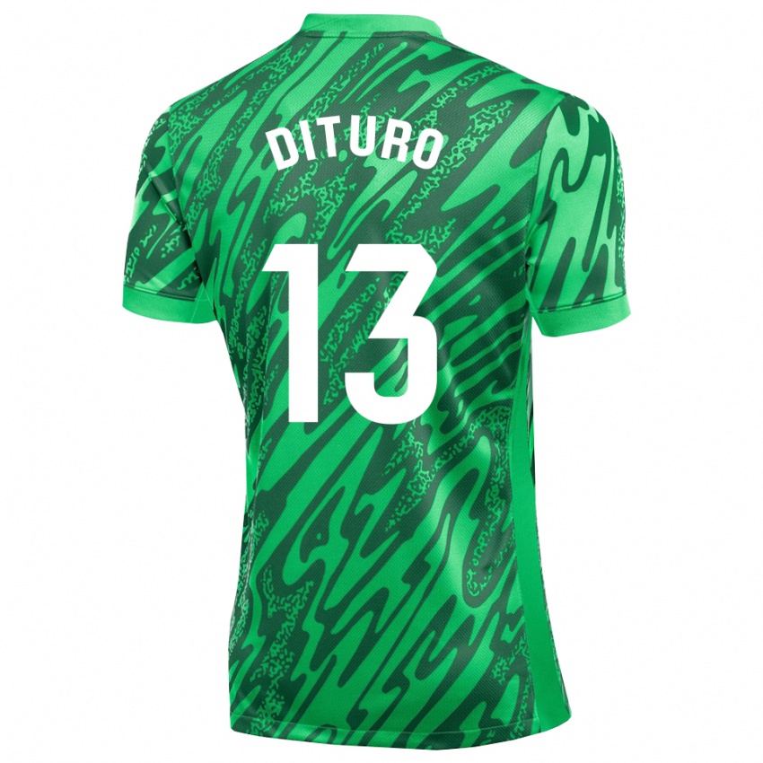 גברים מתיאס דיטורו #13 ירוק כהה לבן חולצת שוער 2025/26 חולצה קצרה