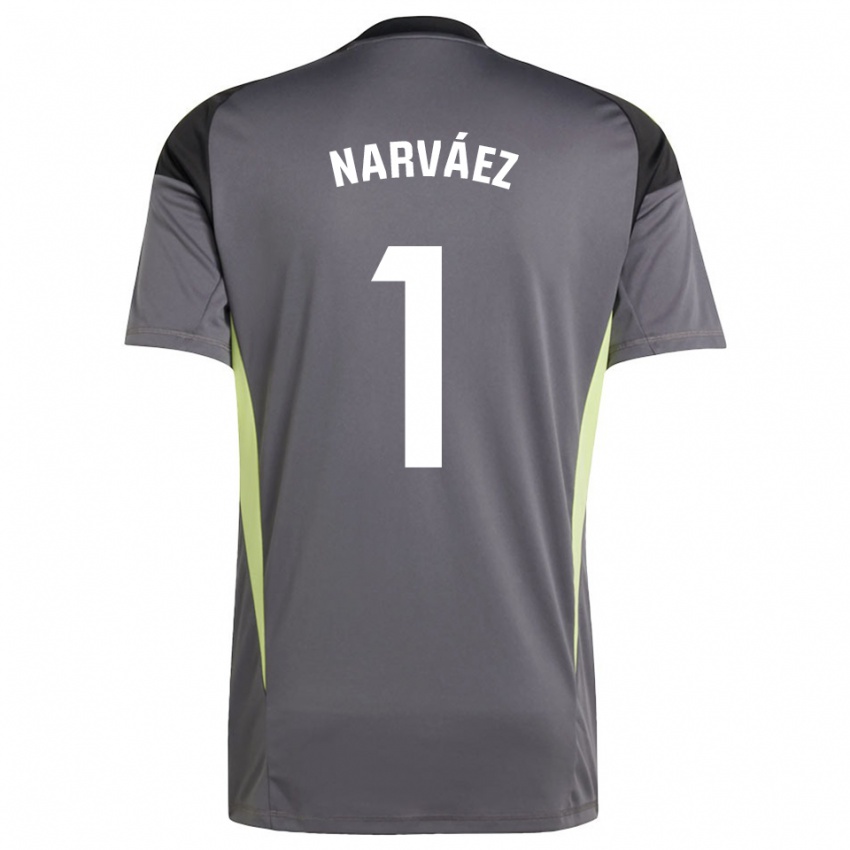 גברים Miguel Narváez #1 אפור כהה שחור חולצת שוער 2025/26 חולצה קצרה