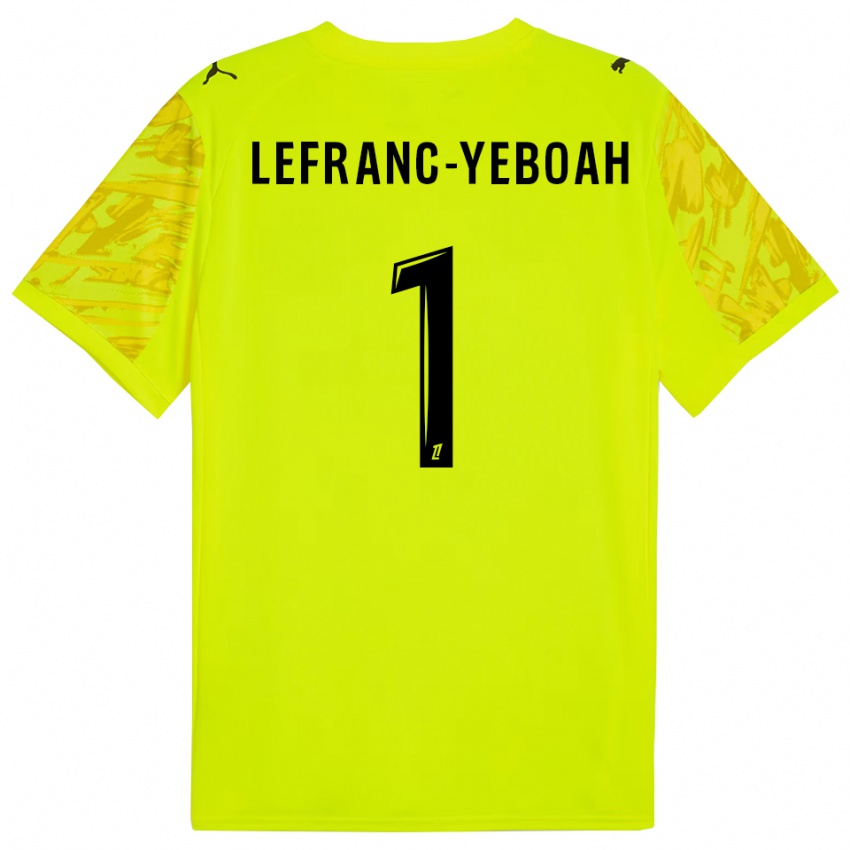 גברים דייבי לפרנץ-יבואה #1 ירוק פלורסנט שחור חולצת שוער 2025/26 חולצה קצרה