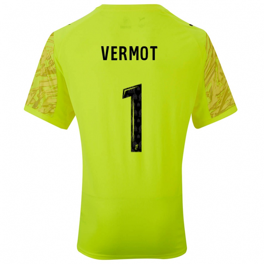 גברים תיאו ורמו #1 ירוק פלורסנט שחור חולצת שוער 2025/26 חולצה קצרה