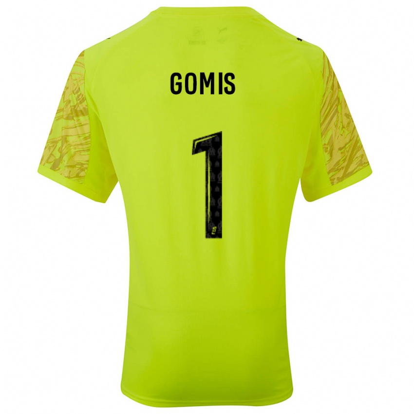 גברים איברהים גומיס #1 ירוק פלורסנט שחור חולצת שוער 2025/26 חולצה קצרה