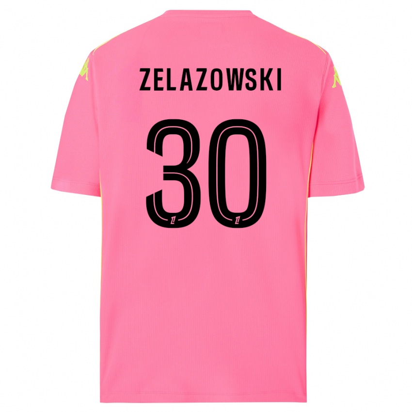 גברים בארטוס זלזובסקי #30 ורוד לוהט שחור חולצת שוער 2025/26 חולצה קצרה