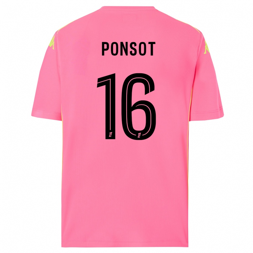 גברים Martin Ponsot #16 ורוד לוהט שחור חולצת שוער 2025/26 חולצה קצרה