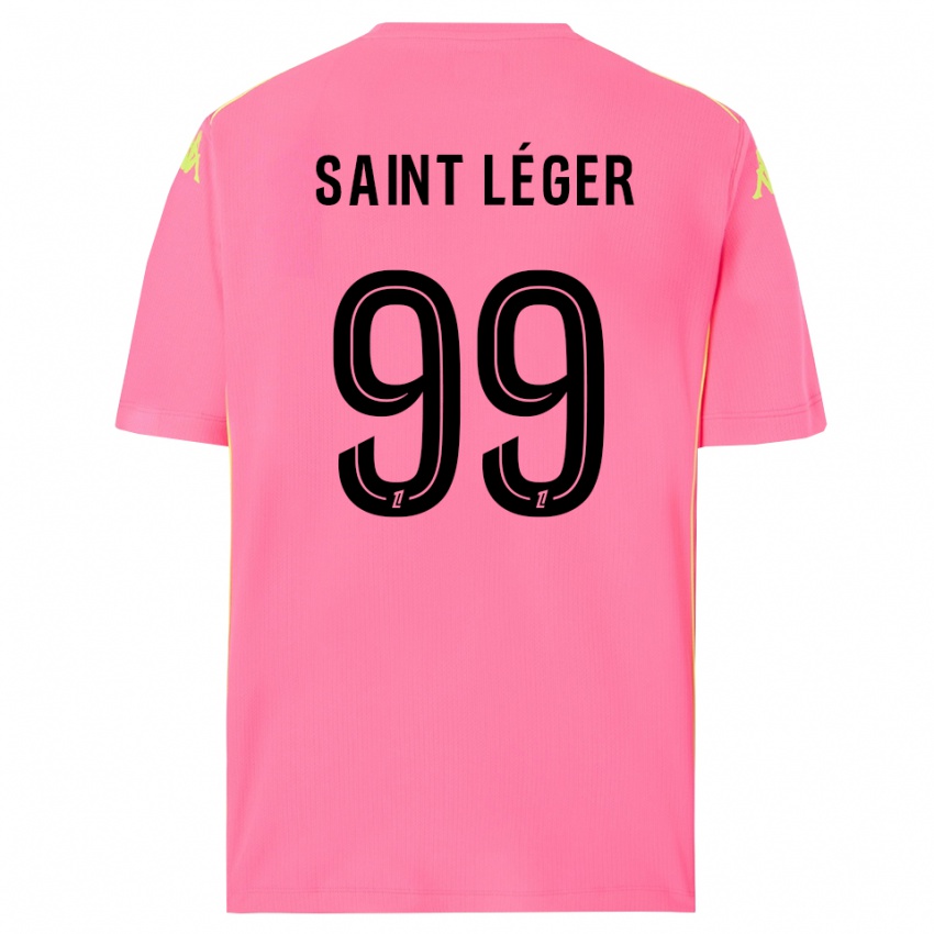 גברים מאורין סיינט-לז׳ה #99 ורוד לוהט שחור חולצת שוער 2025/26 חולצה קצרה
