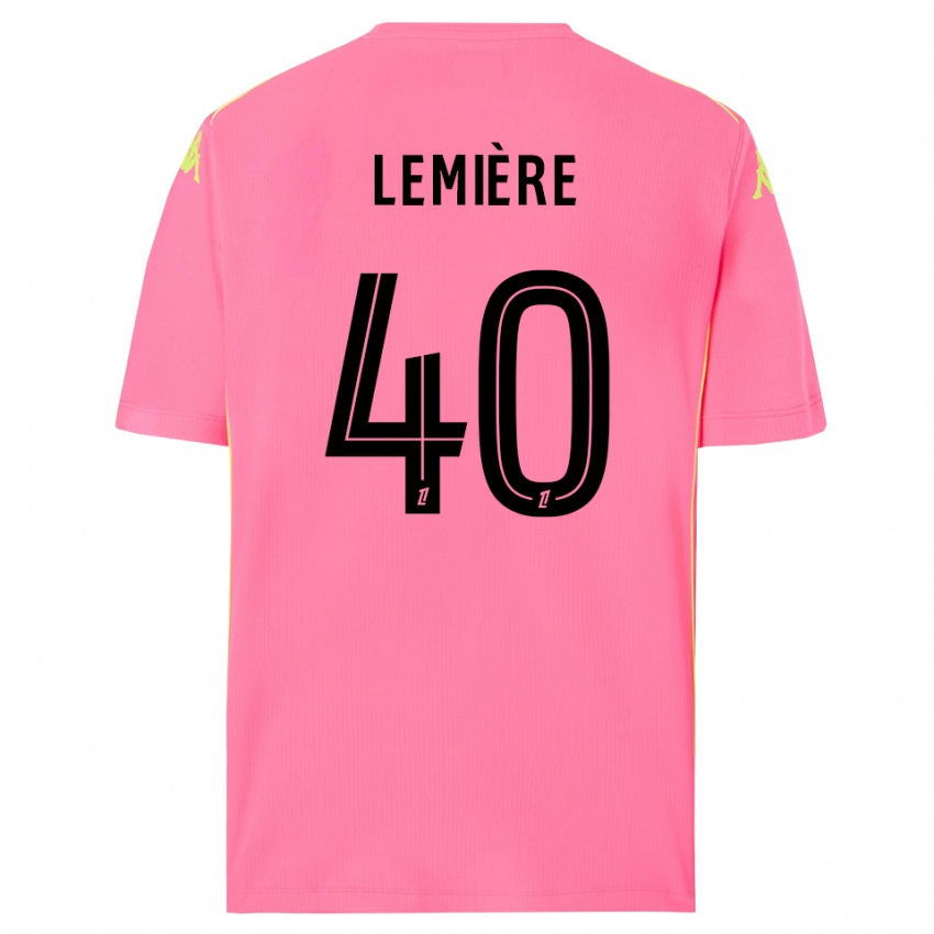 גברים Pauline Lemière #40 ורוד לוהט שחור חולצת שוער 2025/26 חולצה קצרה