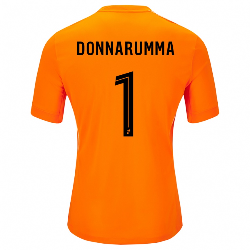 גברים ג'יאנלואיג'י דונארומה #1 כתום שחור חולצת שוער 2025/26 חולצה קצרה