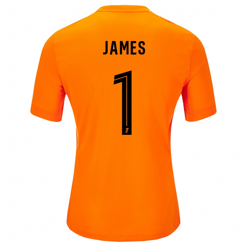 גברים Martin James #1 כתום שחור חולצת שוער 2025/26 חולצה קצרה