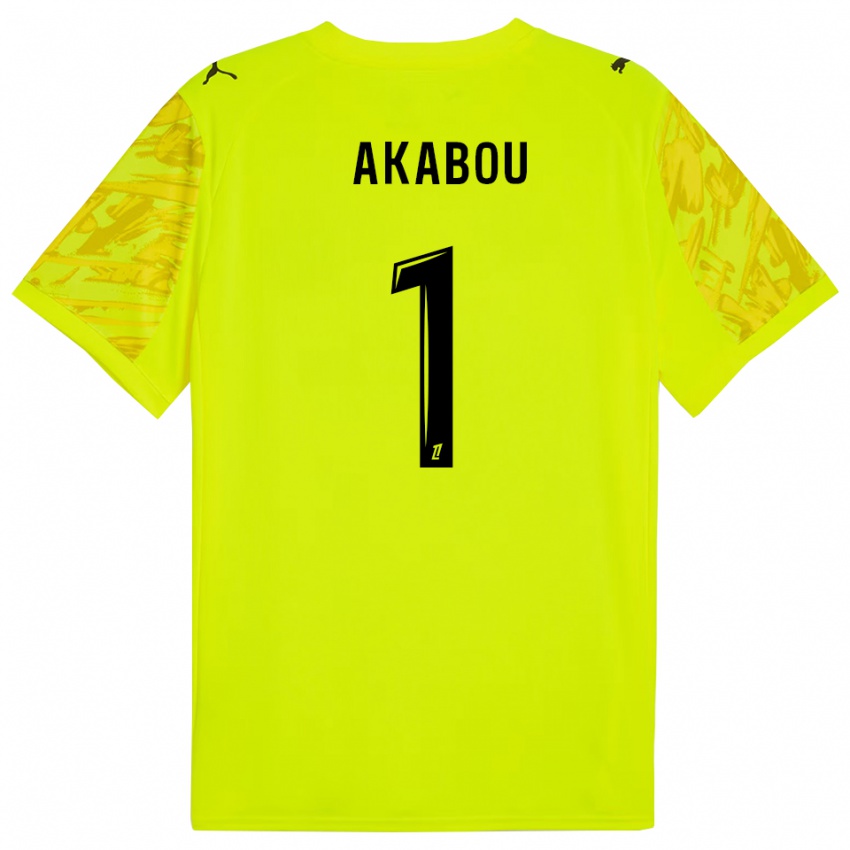 גברים איובה אקבו #1 ירוק פלורסנט צהוב חולצת שוער 2025/26 חולצה קצרה