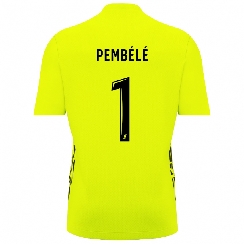 גברים Willange Pembélé #1 ירוק פלורסנט חולצת שוער 2025/26 חולצה קצרה