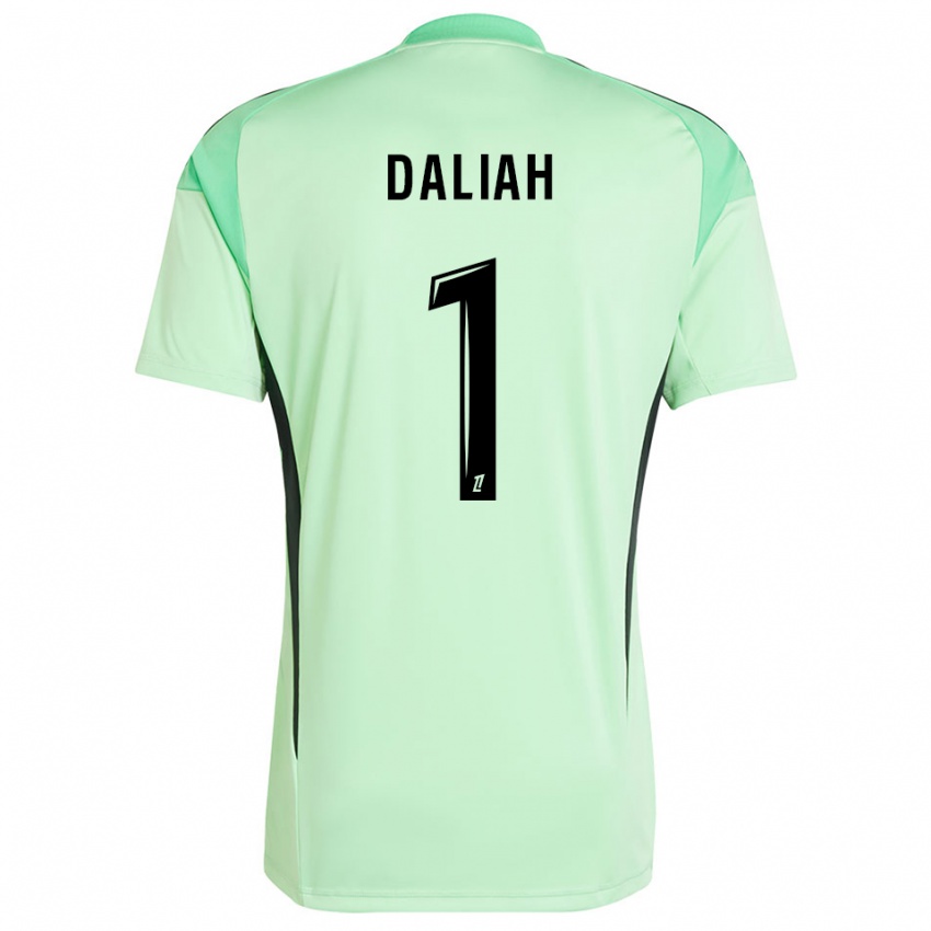 גברים Leny Daliah #1 ירוק בהיר שחור חולצת שוער 2025/26 חולצה קצרה