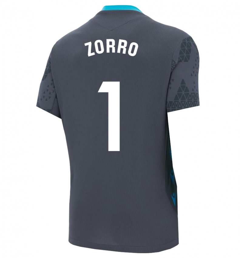 גברים Zorro #1 אפור כהה שחור חולצת שוער 2025/26 חולצה קצרה