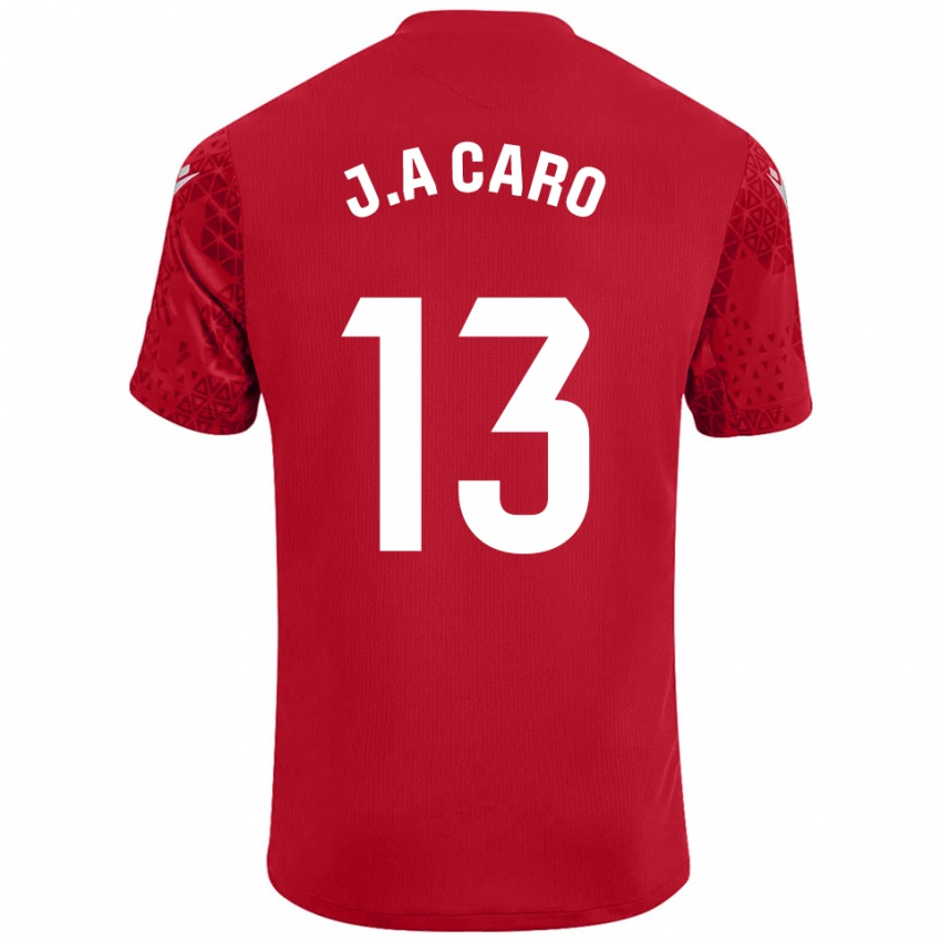 גברים חוסה אנטוניו קארו דיאס #13 אדום לבן חולצת שוער 2025/26 חולצה קצרה