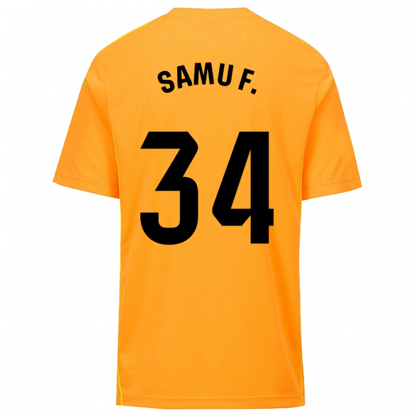 גברים סמו פרננדס #34 כתום שחור חולצת שוער 2025/26 חולצה קצרה