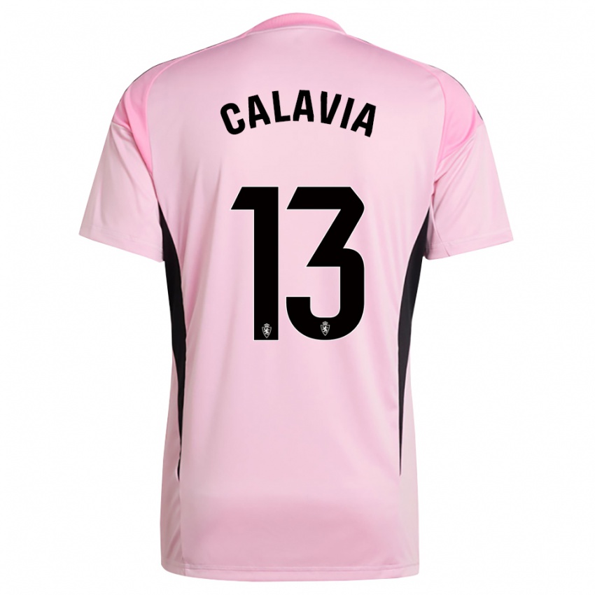 גברים Carlos Calavia #13 ורוד בהיר שחור חולצת שוער 2025/26 חולצה קצרה