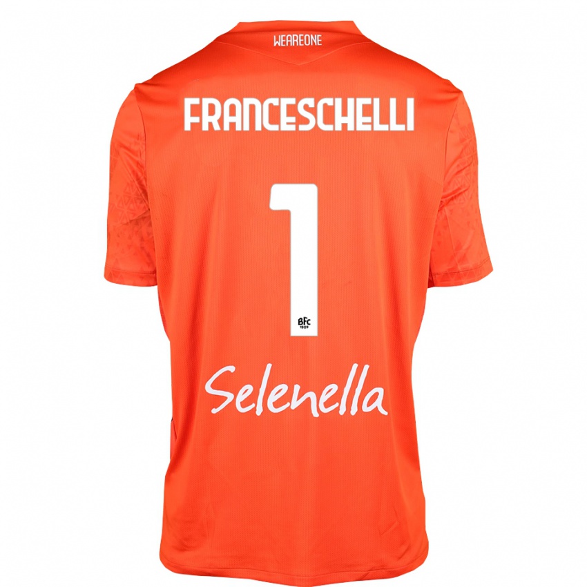 גברים Matteo Franceschelli #1 כתום שחור לבן חולצת שוער 2025/26 חולצה קצרה