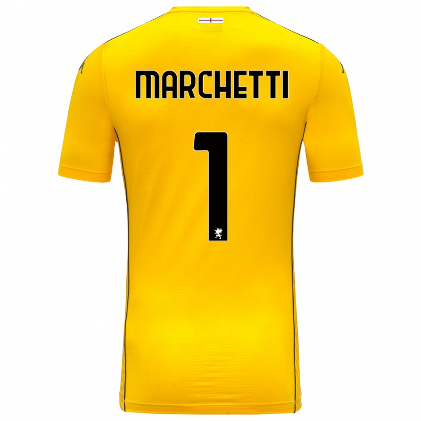 גברים Lisa Marchetti #1 צהוב כהה שחור חולצת שוער 2025/26 חולצה קצרה