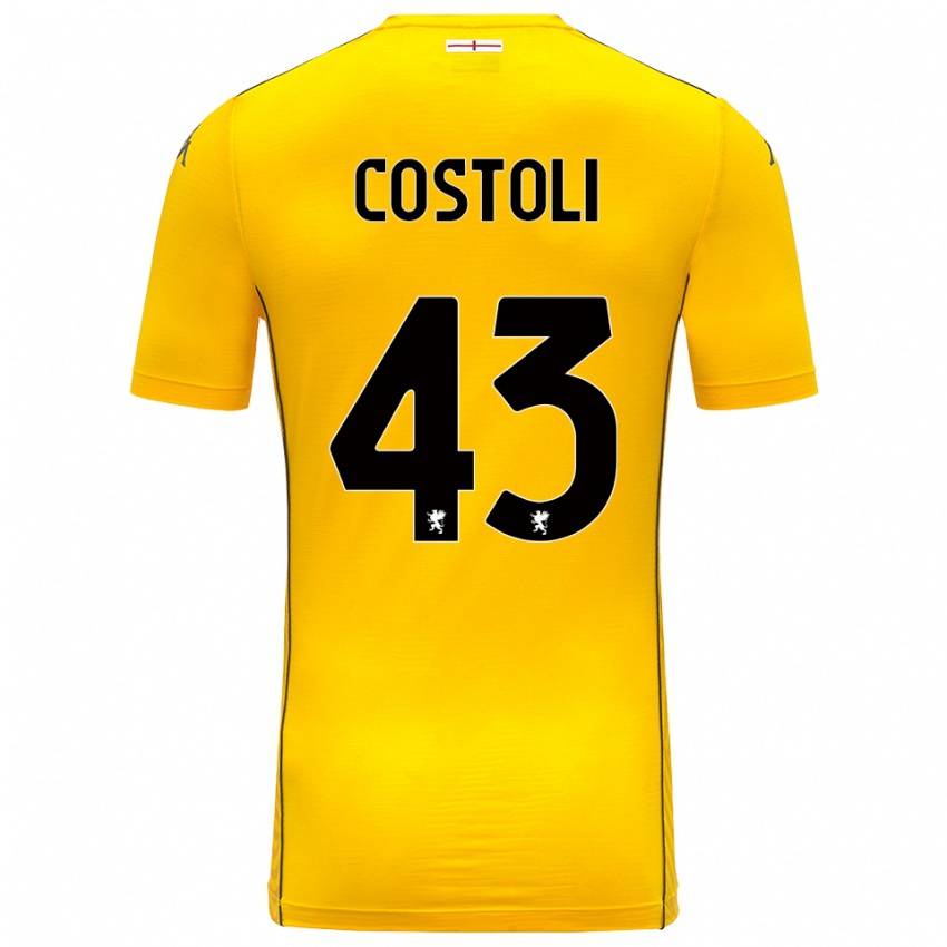 גברים לורנזו קוסטולי #43 צהוב כהה שחור חולצת שוער 2025/26 חולצה קצרה