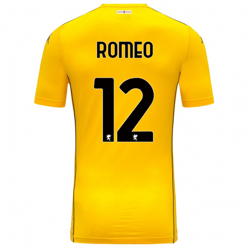 גברים Emanuele Romeo #12 צהוב כהה שחור חולצת שוער 2025/26 חולצה קצרה