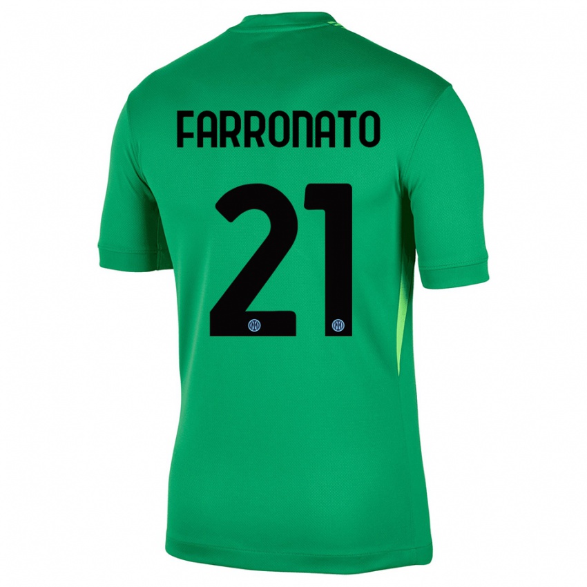 גברים Matteo Farronato #21 ירוק בהיר שחור חולצת שוער 2025/26 חולצה קצרה