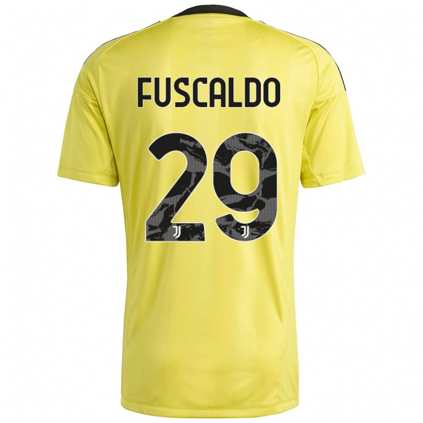 גברים מטאו פוסקלדו #29 לבן צהוב חולצת שוער 2025/26 חולצה קצרה