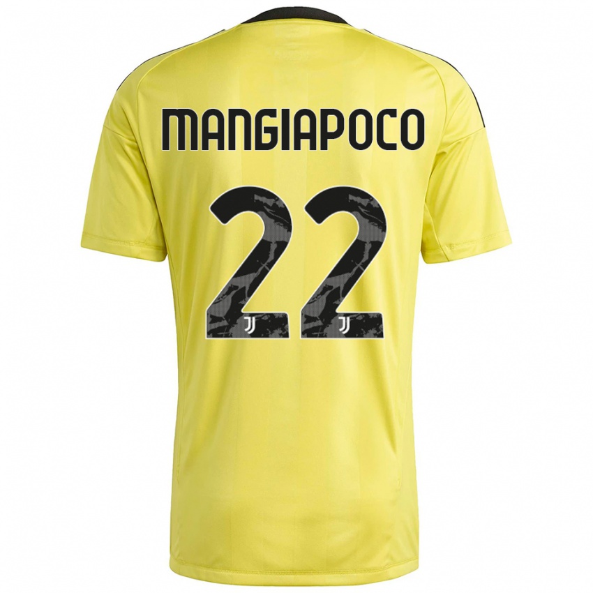 גברים Stefano Mangiapoco #22 לבן צהוב חולצת שוער 2025/26 חולצה קצרה