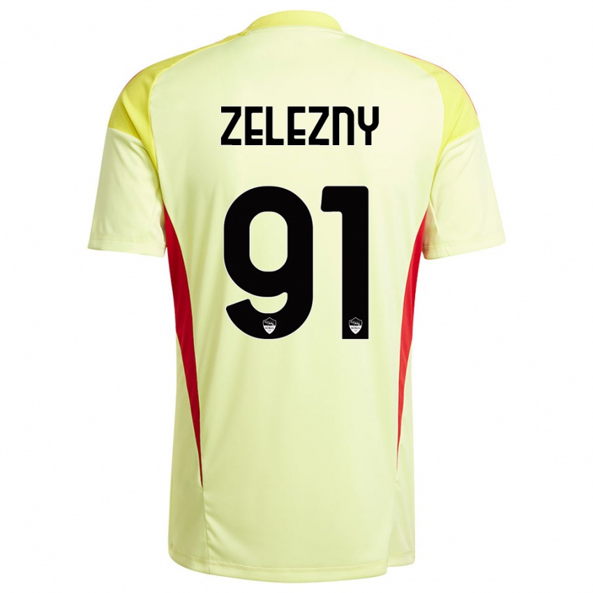 גברים הדוסלאו דומיניק ז׳לזני #91 כתום צהוב בהיר חולצת שוער 2025/26 חולצה קצרה