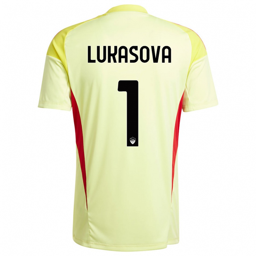 גברים Olivie Lukášová #1 כתום צהוב בהיר חולצת שוער 2025/26 חולצה קצרה