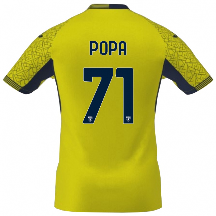 גברים מיכאי פופה #71 שחור צהוב חולצת שוער 2025/26 חולצה קצרה