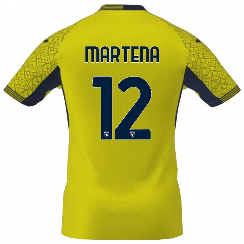 גברים Gabriele Martena #12 שחור צהוב חולצת שוער 2025/26 חולצה קצרה