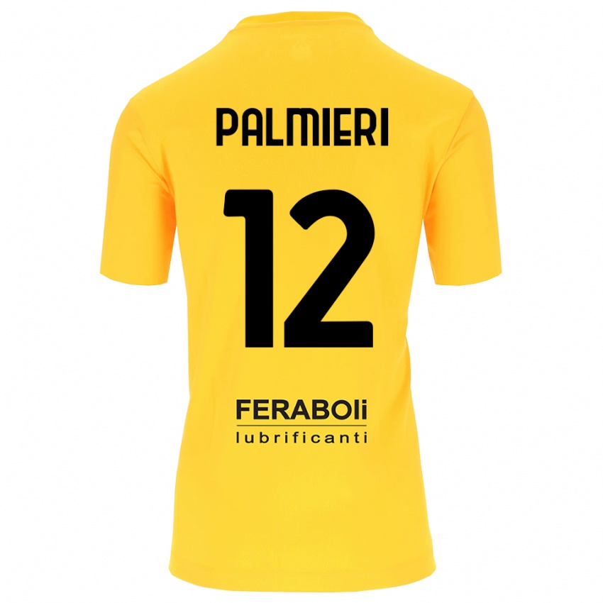 גברים Cristian Palmieri #12 שחור צהוב חולצת שוער 2025/26 חולצה קצרה