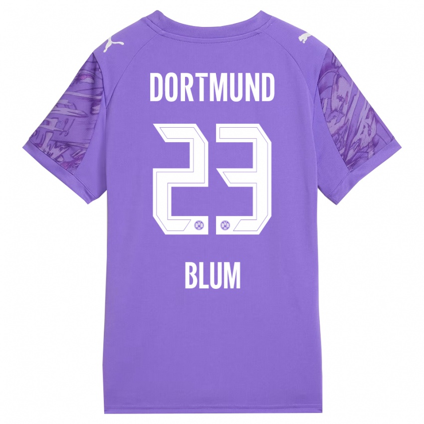 גברים Caroline Blum #23 לבן לילך חולצת שוער 2025/26 חולצה קצרה