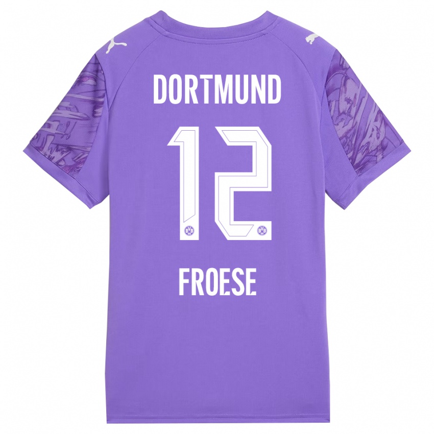 גברים Julien Froese #12 לבן לילך חולצת שוער 2025/26 חולצה קצרה