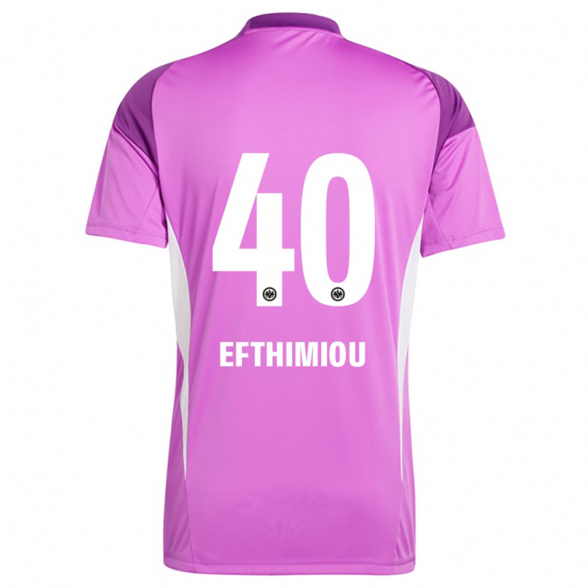 גברים Sissis Efthimiou #40 לבן לילך חולצת שוער 2025/26 חולצה קצרה