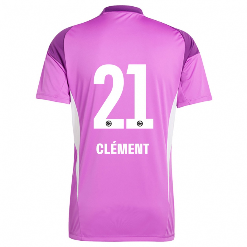 גברים Noah Clément #21 לבן לילך חולצת שוער 2025/26 חולצה קצרה