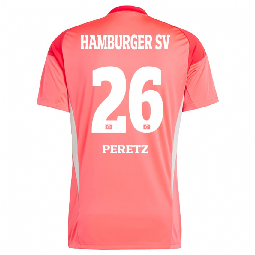 גברים דניאל פרץ #26 כתום אדום חולצת שוער 2025/26 חולצה קצרה