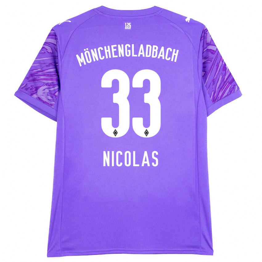 גברים מוריץ ניקולאס #33 לבן לילך חולצת שוער 2025/26 חולצה קצרה