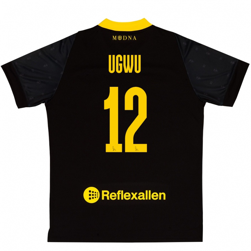 גברים Ferdinand Ugwu #12 שחור צהוב חולצת שוער 2025/26 חולצה קצרה