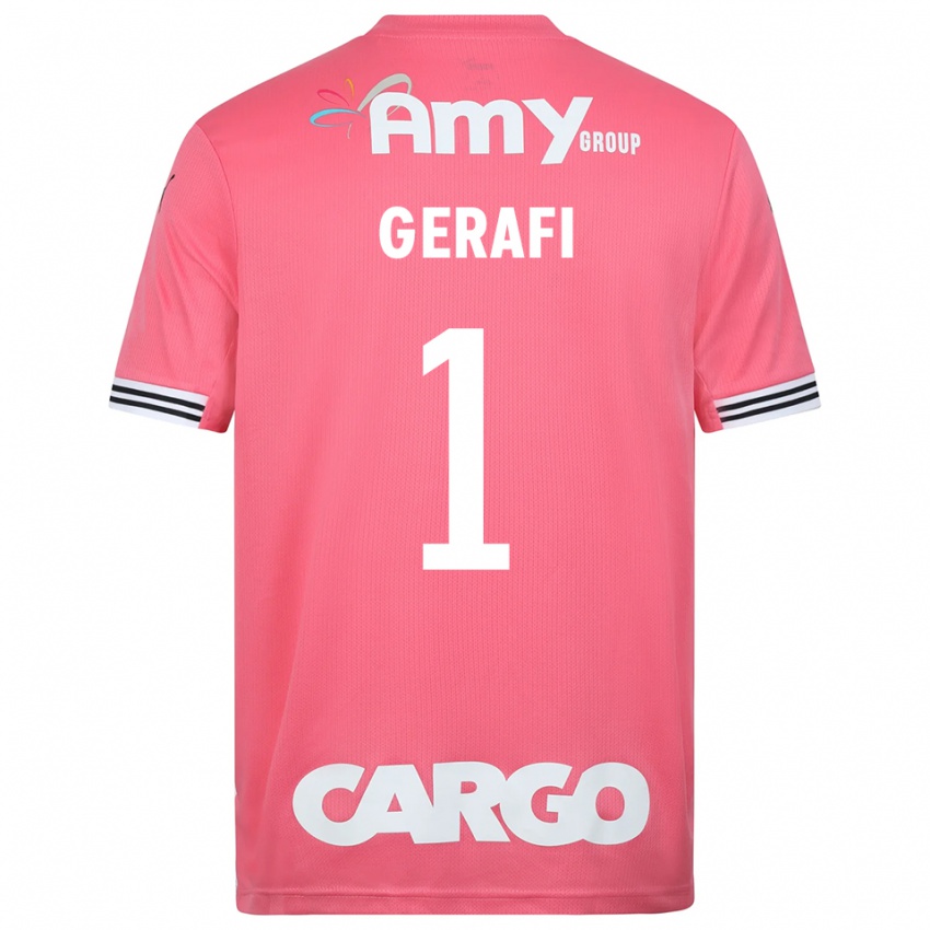 גברים יואב ג'ראפי #1 לבן ורוד חולצת שוער 2025/26 חולצה קצרה