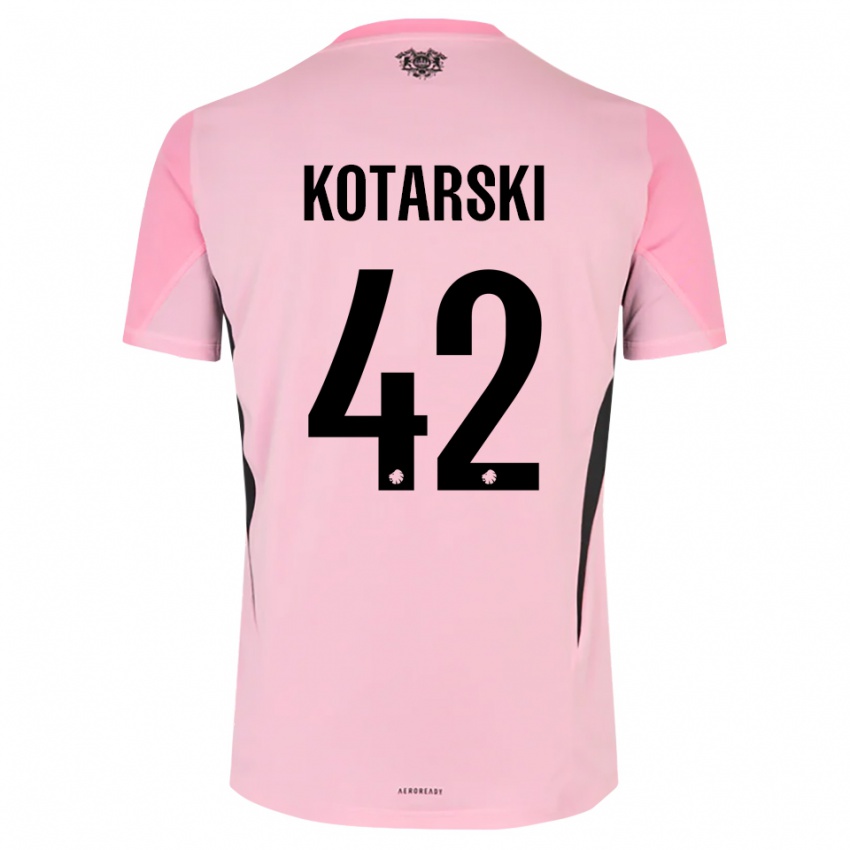 גברים דומיניק קוטרסקי #42 שחור ורוד חולצת שוער 2025/26 חולצה קצרה