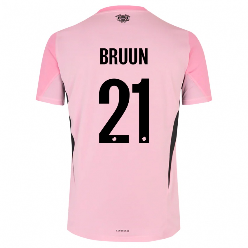 גברים Alfred Bruun #21 שחור ורוד חולצת שוער 2025/26 חולצה קצרה