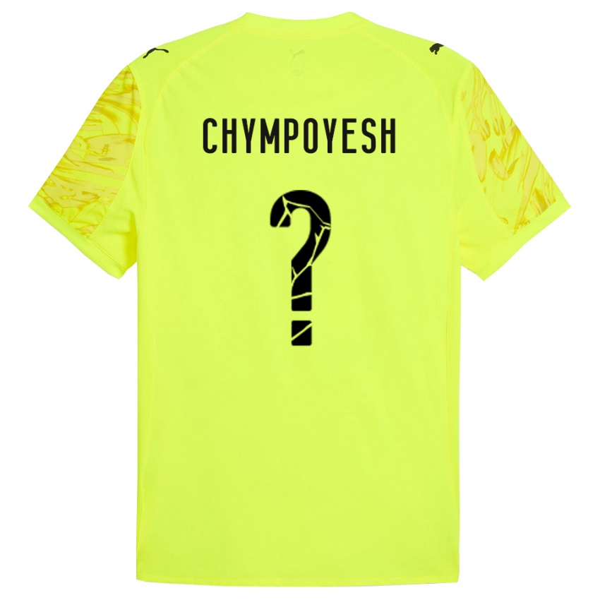 גברים Vladyslav Chympoyesh #0 ירוק צהוב חולצת שוער 2025/26 חולצה קצרה