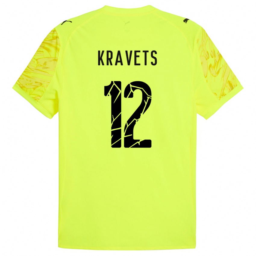 גברים ולדיסלב קראבץ #12 ירוק צהוב חולצת שוער 2025/26 חולצה קצרה
