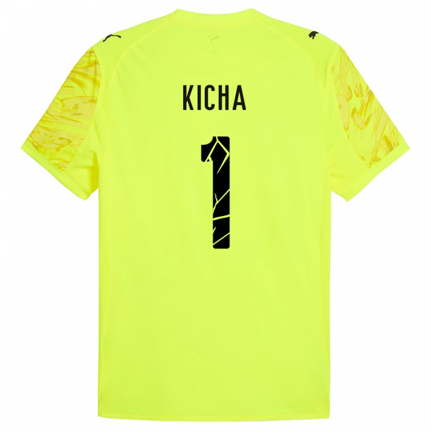 גברים Tymofiy Kicha #1 ירוק צהוב חולצת שוער 2025/26 חולצה קצרה