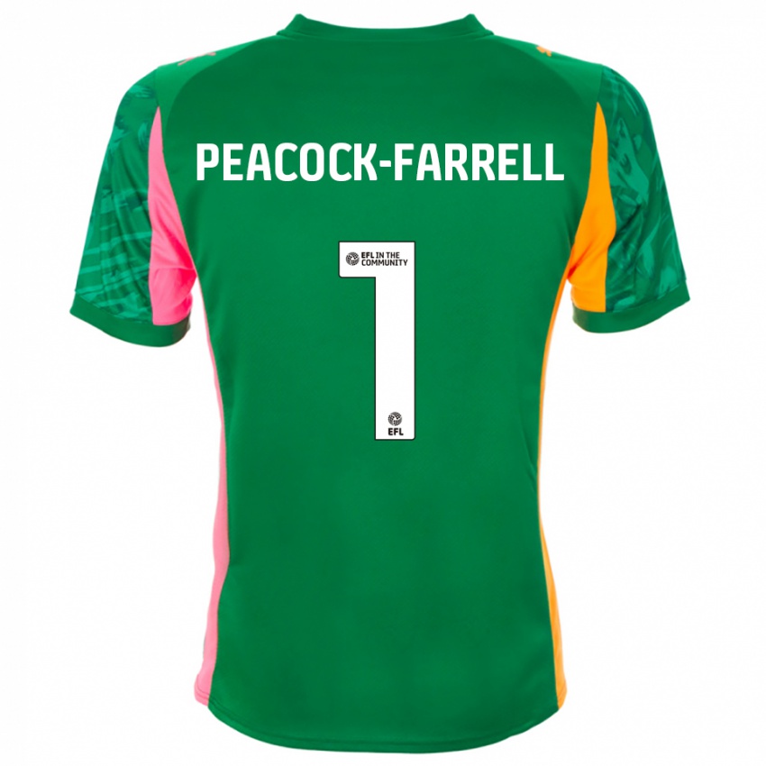 נשים ביילי פיקוק-פארל #1 כתום ירוק חולצת שוער 2025/26 חולצה קצרה