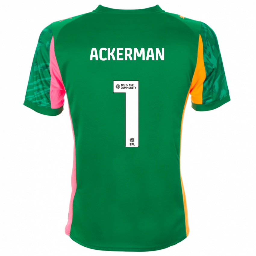 נשים Emily Ackerman #1 כתום ירוק חולצת שוער 2025/26 חולצה קצרה