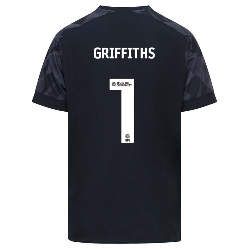 נשים יואן גריפית'ס #1 שחור לבן חולצת שוער 2025/26 חולצה קצרה