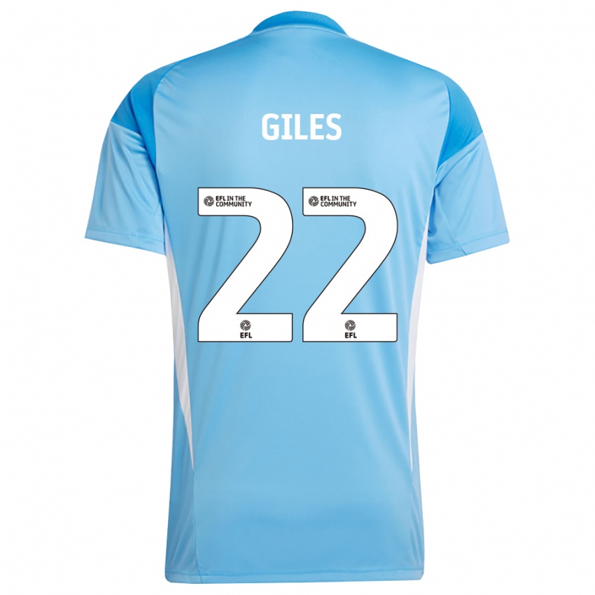 נשים Olivia Giles #22 כחול שמיים חולצת שוער 2025/26 חולצה קצרה