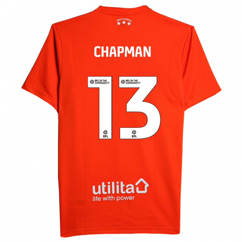 נשים ג'ייקוב צ'פמן #13 לבן אדום חולצת שוער 2025/26 חולצה קצרה