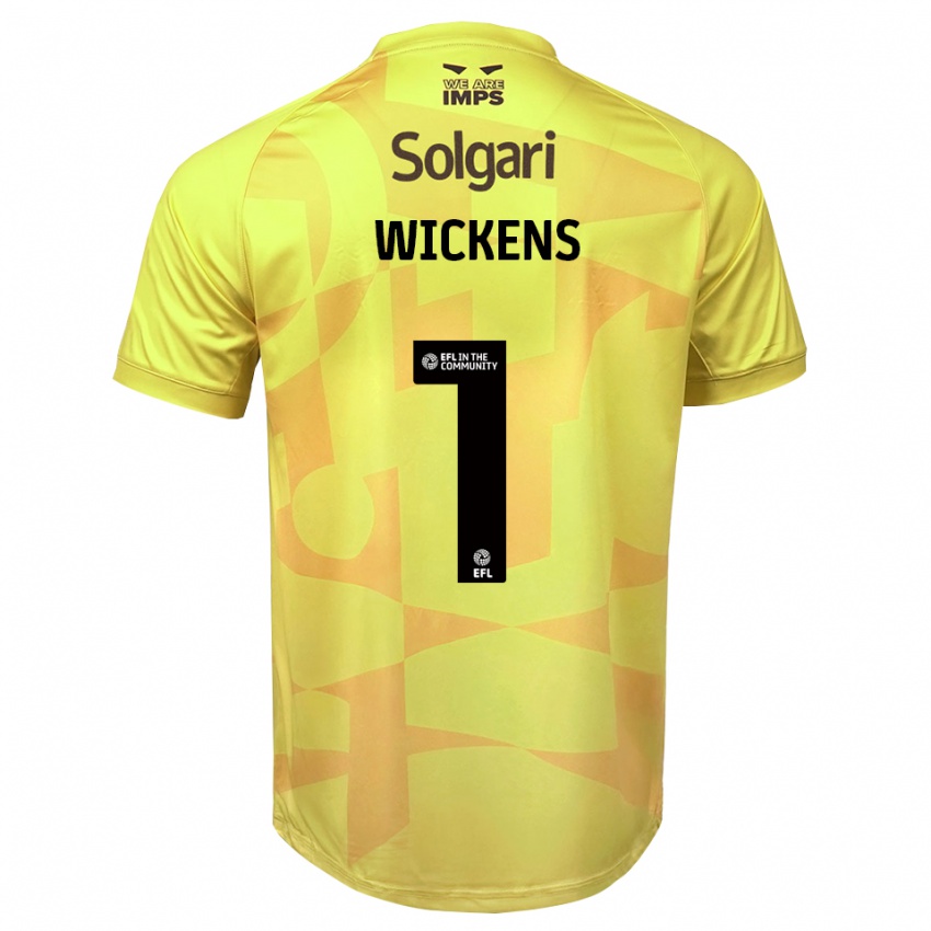 נשים ג'ורג' ויקנס #1 שחור צהוב חולצת שוער 2025/26 חולצה קצרה